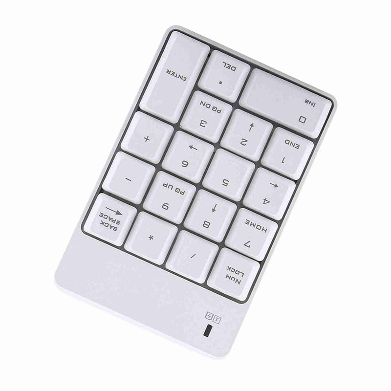 ZERONE USB Numeric Keypad Keyboard for Laptop Notebook Desktop PC, Portable Mini 18 Keys Numpad 2.4GHz USB Number Pad with Receiver(White) - Image 4